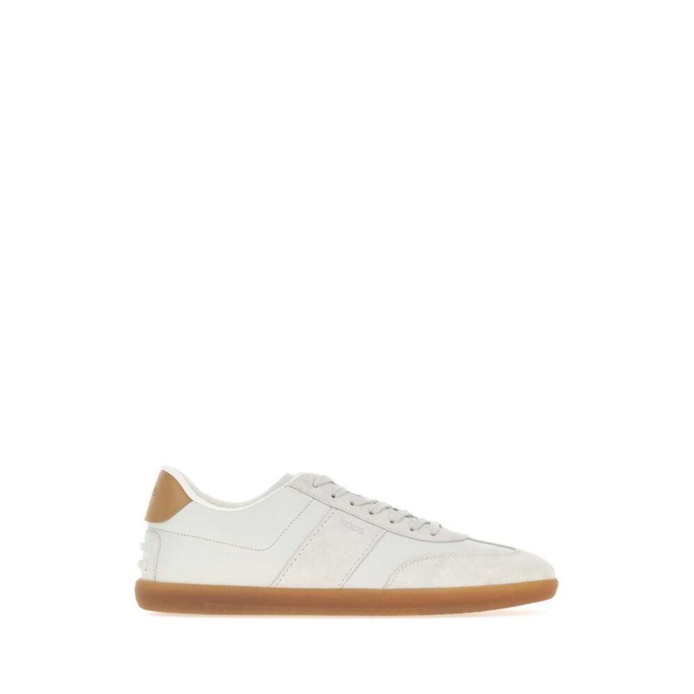 Tod's Men Chalk Leather And Suede Sneakers